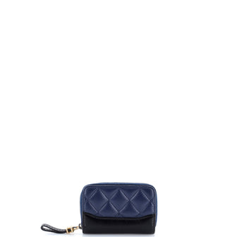 Chanel Gabrielle Zip Coin Purse Quilted Aged Calfskin Small