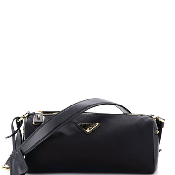 Prada Padlock Bauletto Shoulder Bag Re-Nylon with Leather Medium