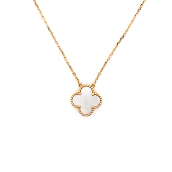 Van Cleef & Arpels Vintage Alhambra Pendant Necklace 18K Yellow Gold and Mother of Pearl
