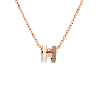 Hermes Pop H Pendant Chain Necklace Metal and Enamel Mini