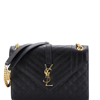 Saint Laurent Classic Monogram Envelope Satchel Mixed Matelasse Leather Medium