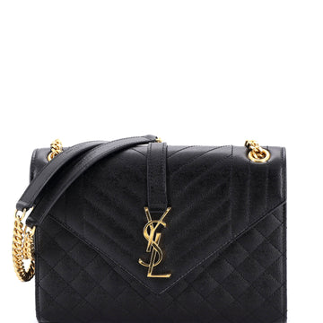 Saint Laurent Classic Monogram Envelope Satchel Mixed Matelasse Leather Medium