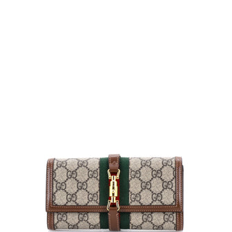 Gucci Jackie 1961 Continental Chain Wallet GG Coated Canvas