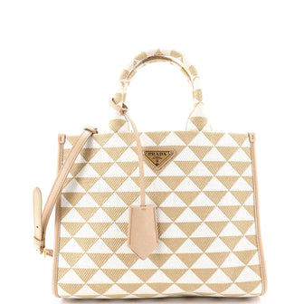 Prada Symbole Shopper Tote Jacquard Small