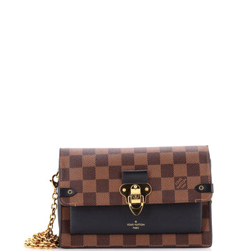 Louis Vuitton Vavin Chain Wallet NM Damier with Leather