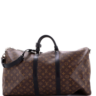 Louis Vuitton Keepall Bandouliere Bag Macassar Monogram Canvas 55