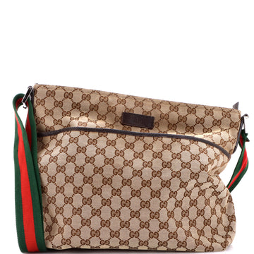 Gucci Front Pocket Web Messenger GG Canvas Medium