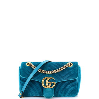 Gucci GG Marmont Flap Bag Matelasse Velvet Small