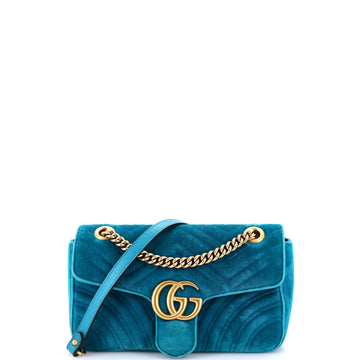 Gucci GG Marmont Flap Bag Matelasse Velvet Small