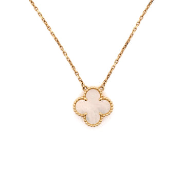 Van Cleef & Arpels Vintage Alhambra Pendant Necklace 18K Yellow Gold and Mother of Pearl