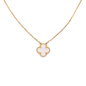 Van Cleef & Arpels Vintage Alhambra Pendant Necklace 18K Yellow Gold and Mother of Pearl