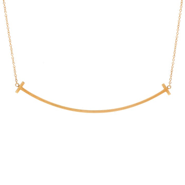 Tiffany & Co. T Smile Pendant Necklace 18K Yellow Gold Large