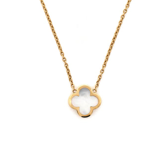Van Cleef & Arpels Pure Alhambra Pendant Necklace 18K Yellow Gold and Mother of Pearl