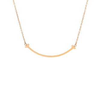Tiffany & Co. T Smile Pendant Necklace 18K Rose Gold Small