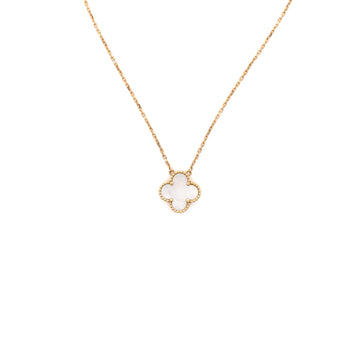 Van Cleef & Arpels Vintage Alhambra Pendant Necklace 18K Yellow Gold and Mother of Pearl