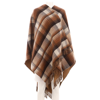 Gucci Women's Reversible Cape GG Wool and Tartan