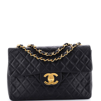 Chanel Vintage Classic Single Flap Bag Quilted Lambskin Maxi