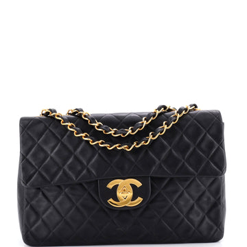 Chanel Vintage Classic Single Flap Bag Quilted Lambskin Maxi