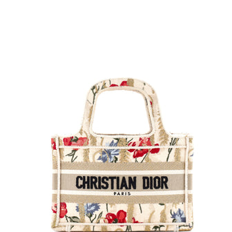 Christian Dior Book Tote Embroidered Canvas Mini