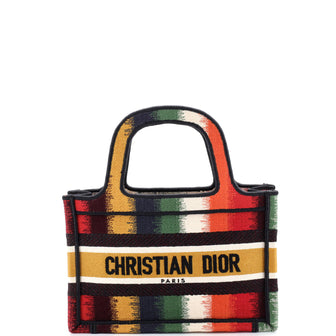 Christian Dior Book Tote Embroidered Canvas Mini