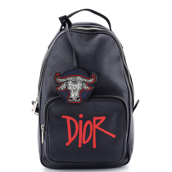 Christian Dior Shawn Stussy Crossbody Backpack Printed Leather