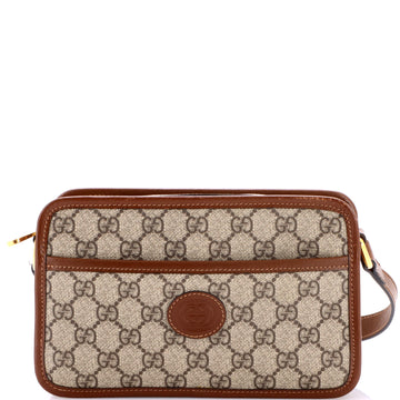 Gucci Interlocking G Patch Camera Bag GG Coated Canvas Mini