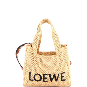 Loewe Paula's Ibiza Logo Convertible Tote Raffia Mini