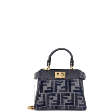 Fendi Peekaboo Bag Zucca Embroidered Canvas Nano