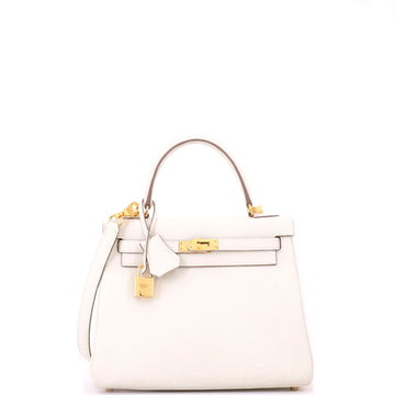 Hermes Kelly Handbag Light Togo with Gold Hardware 25