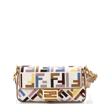 Fendi Baguette NM Bag Zucca Embroidered Canvas Medium