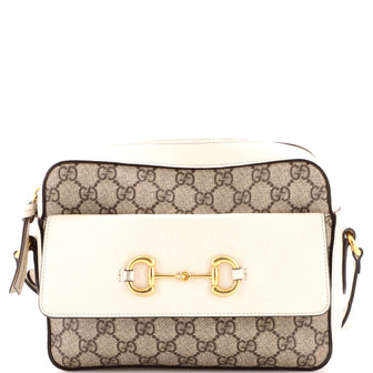 Gucci Horsebit 1955 Flap Pocket Camera Bag GG Coated Canvas and Leather Small