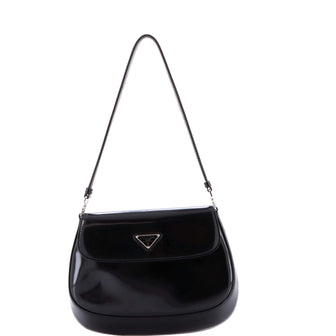 Prada Cleo Flap Shoulder Bag Spazzolato Leather Small