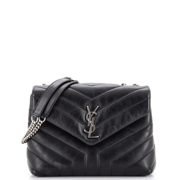 Saint Laurent Loulou Shoulder Bag Matelasse Chevron Leather Small