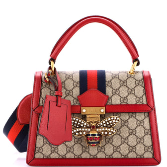 Gucci Queen Margaret Top Handle Bag GG Coated Canvas with Leather Small