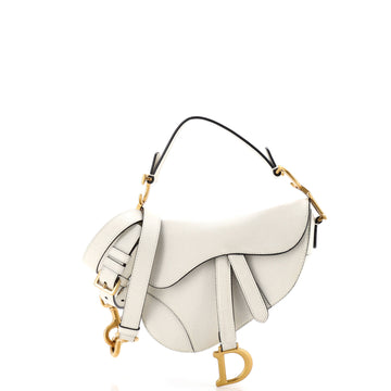 Christian Dior Saddle Handbag with Strap Leather Mini