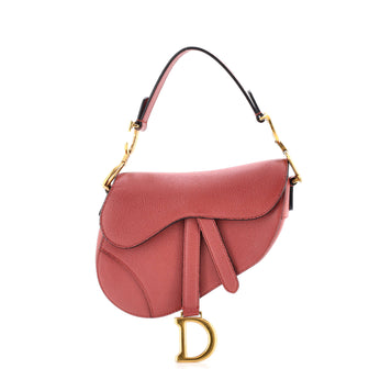 Christian Dior Saddle Handbag Leather Mini