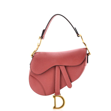 Christian Dior Saddle Handbag Leather Mini