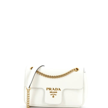 Prada Pattina Flap Shoulder Bag Saffiano Leather Small