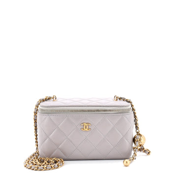 Chanel Pearl Crush Vanity Case with Chain Quilted Lambskin Small