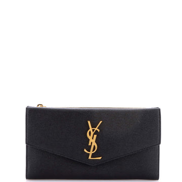 Saint Laurent Uptown Flap Wallet Leather Long