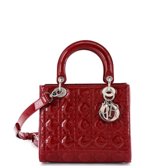 Christian Dior Lady Dior Bag Cannage Quilt Patent Medium