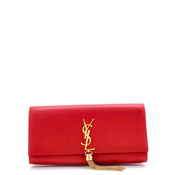 Saint Laurent Classic Monogram Tassel Clutch Leather Long