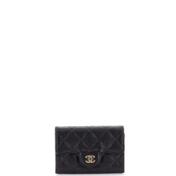 Chanel Classic Flap Card Case Quilted Caviar