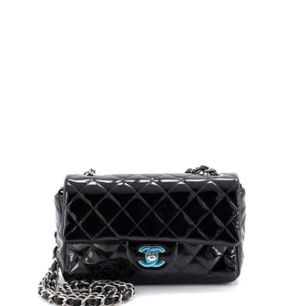 Chanel Classic Single Flap Bag Quilted Patent Mini