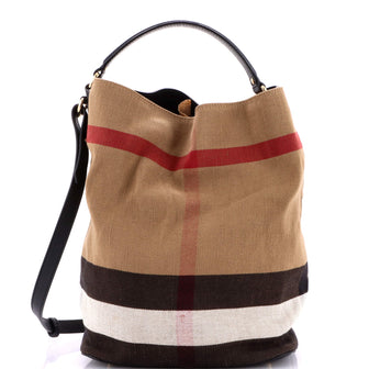 Burberry Ashby Bag House Check Canvas Medium