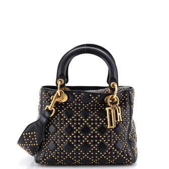 Christian Dior Supple Lady Dior Bag Cannage Studded Lambskin Medium