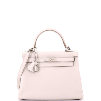Hermes Kelly Handbag Light Togo with Palladium Hardware 28