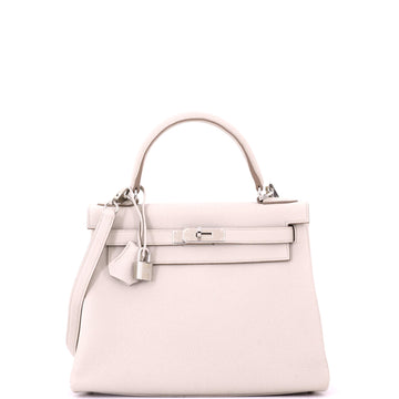 Hermes Kelly Handbag Light Togo with Palladium Hardware 28