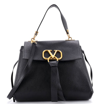 Valentino Garavani VRing Top Handle Satchel Leather Small