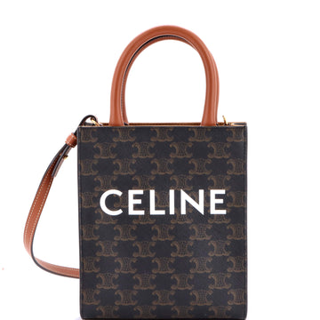 Celine Vertical Cabas Tote Triomphe Coated Canvas Mini